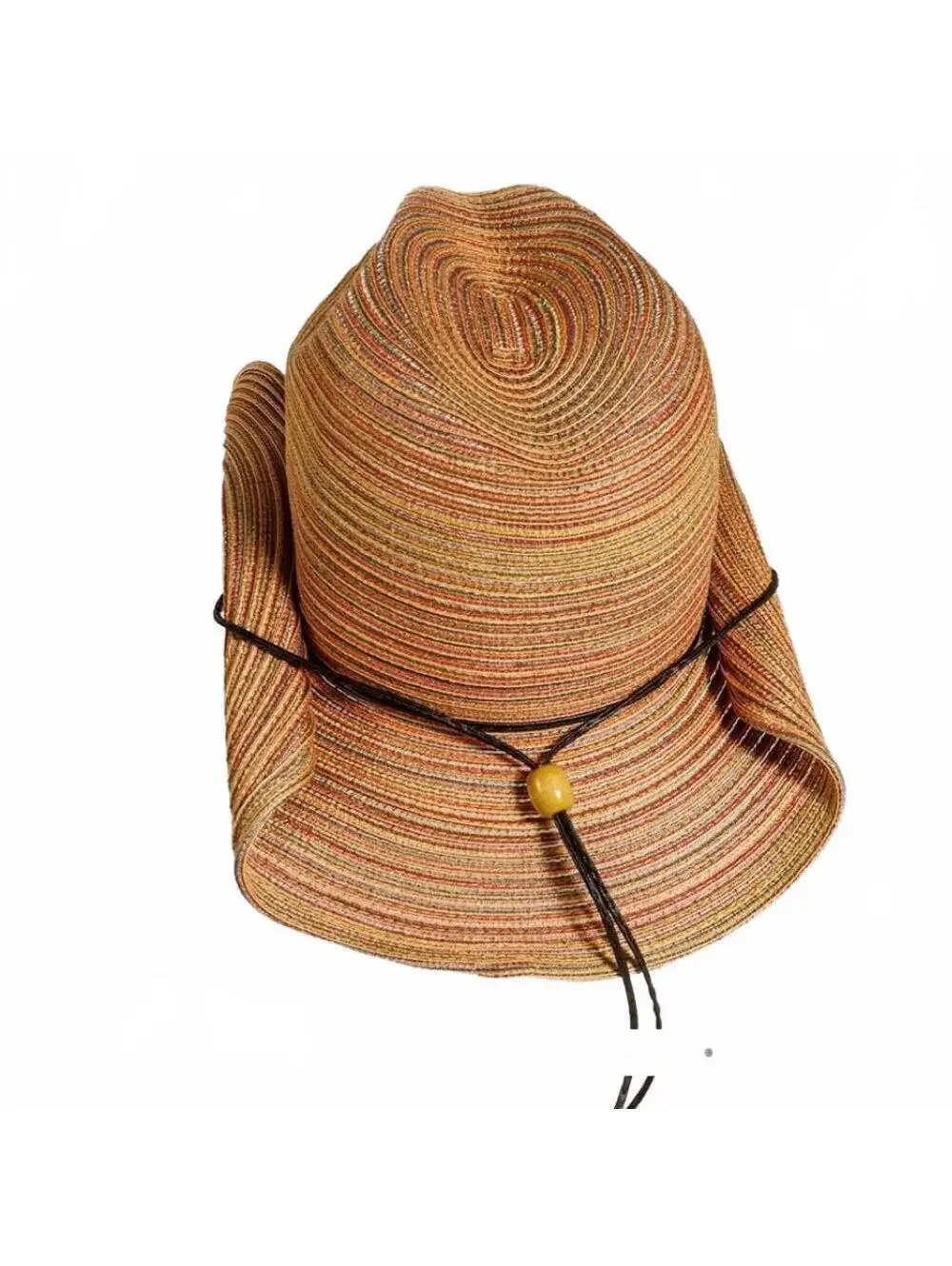 Scala Brown Rolled Brim Western Boho Hat Leather band Rustic Earth Tones Beach